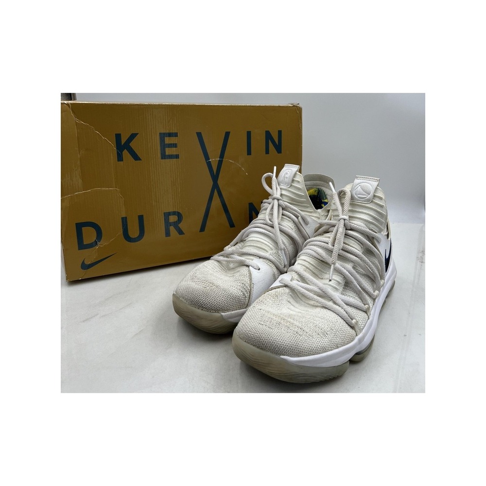 Nike Basketball Shoes Mens 14 Zoom KD 10 Numbers White Blue Gold 897815-101